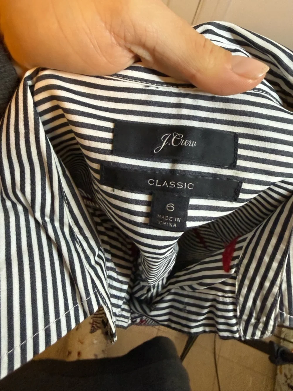 J.Crew Embroidered Kisses Classic Fit Boy Shirt